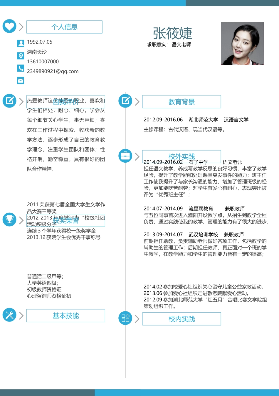 【强烈推荐】2016最新个人简历模板 简历201.docx