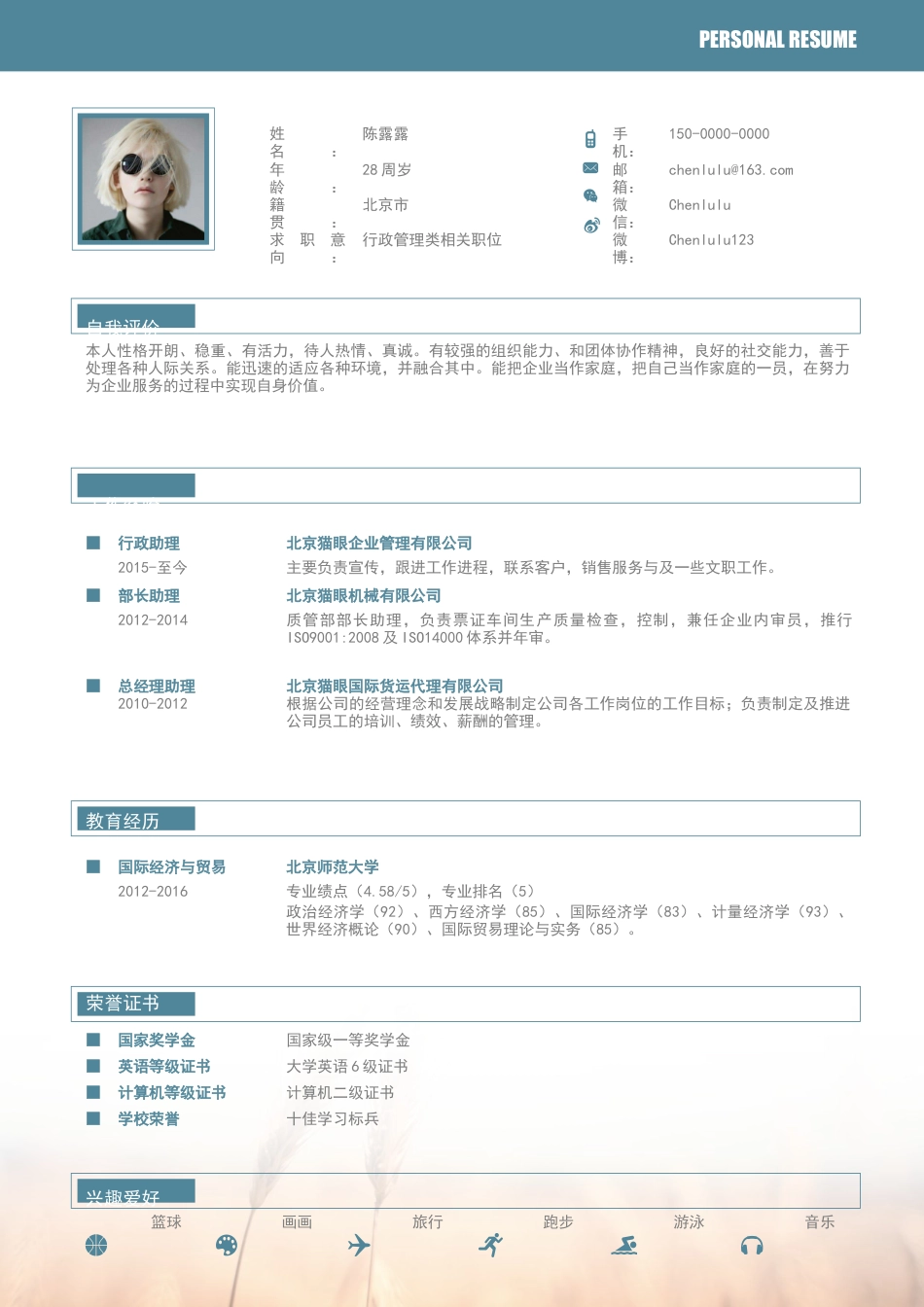 【猫眼】简约创意简历104.docx