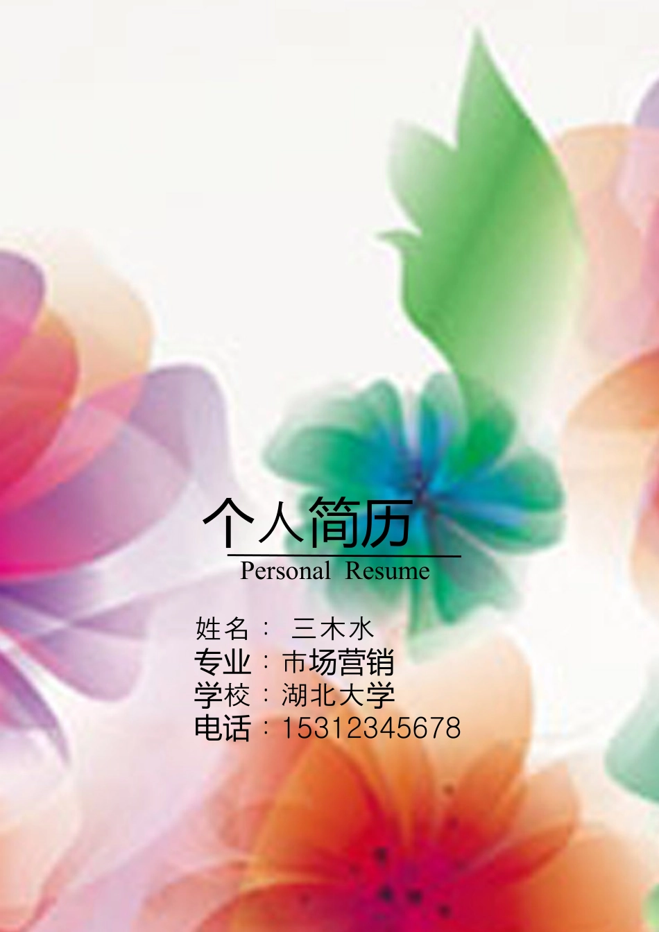 【简历封面+自荐信+简历】清新复古简洁创意简历模版.doc