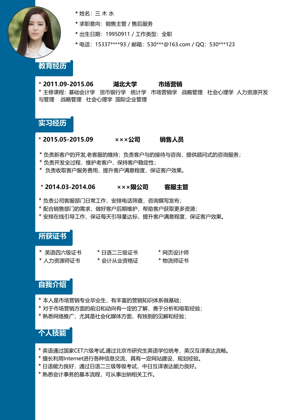 【个人简历封面+自荐信+简历】创意简约求职简历模板.doc
