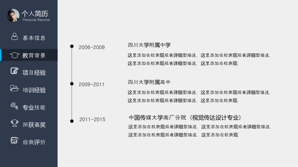 精细排版高端商务PPT动态简历.ppt