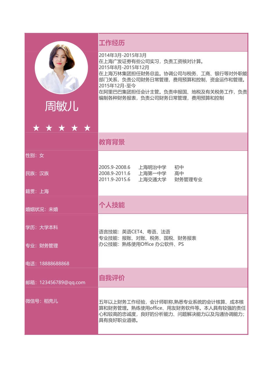 个人简历15.xlsx