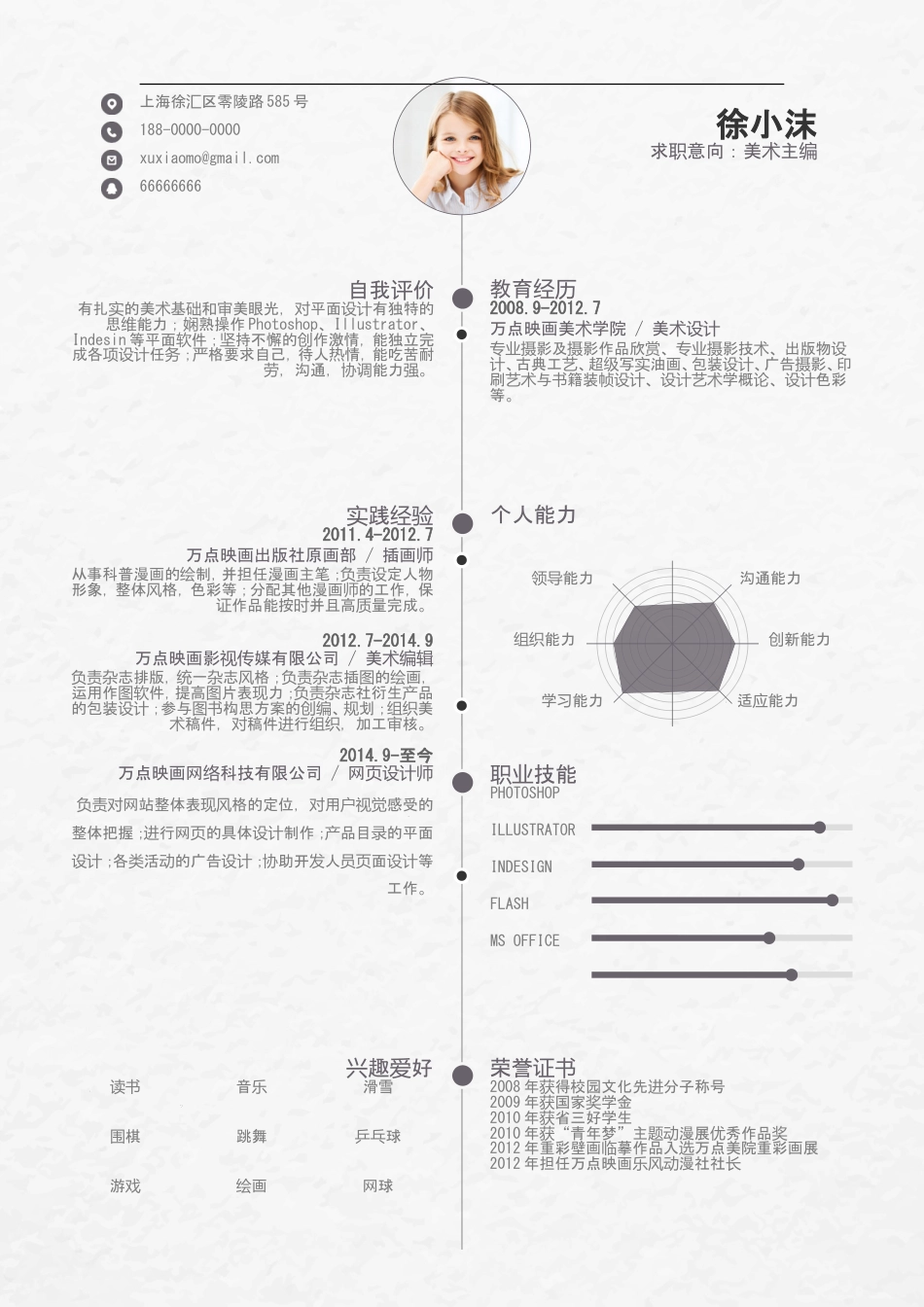 唯美水彩花环精致简历.doc