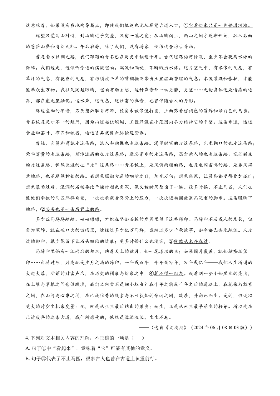 广东省佛山市南海区2024-2025学年高一上学期初高中衔接素养测试语文试题  Word版无答案高一语文 模拟题.docx