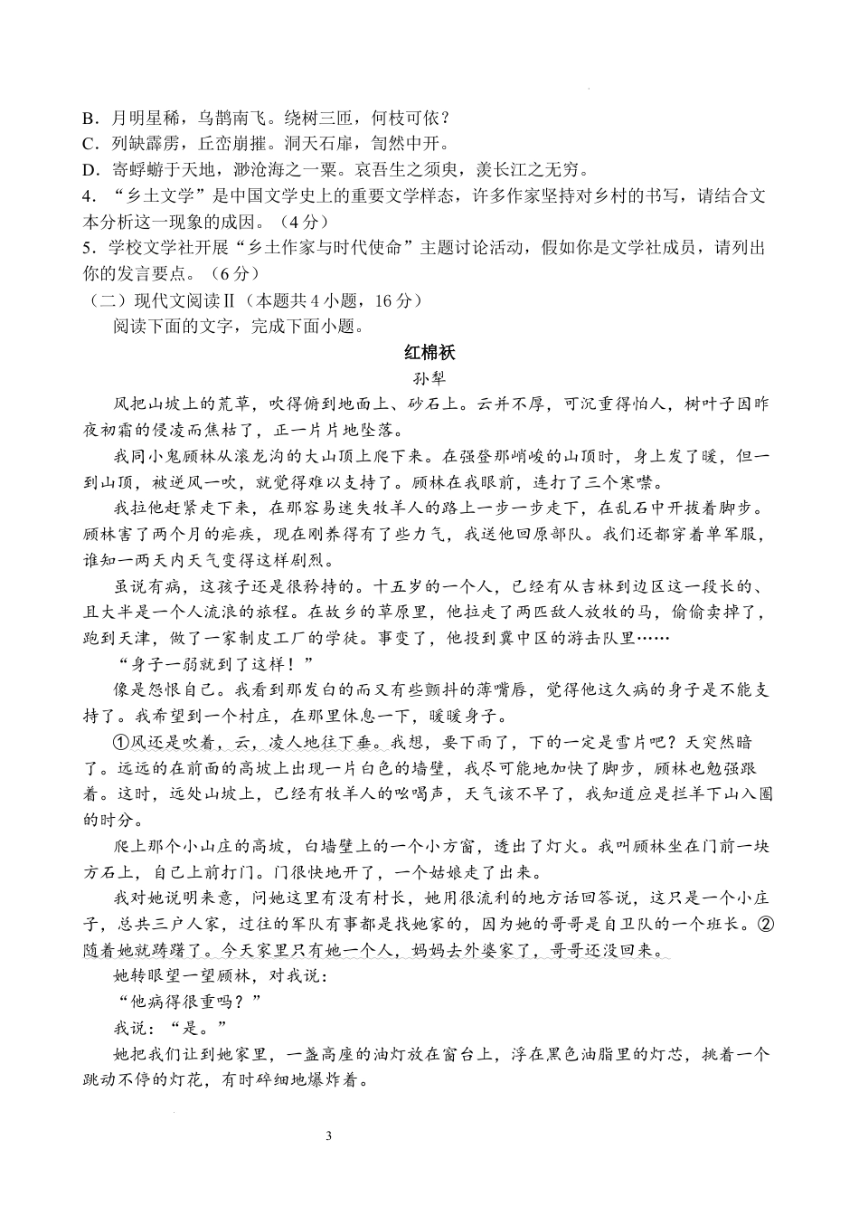 联考语文高一语文 模拟题.docx