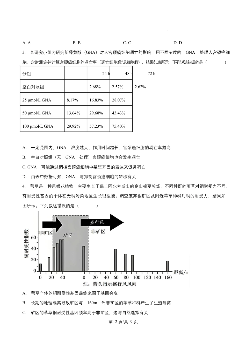 益阳市 2026 届高三 9 月教学质量监测生物学（含解析）.pdf