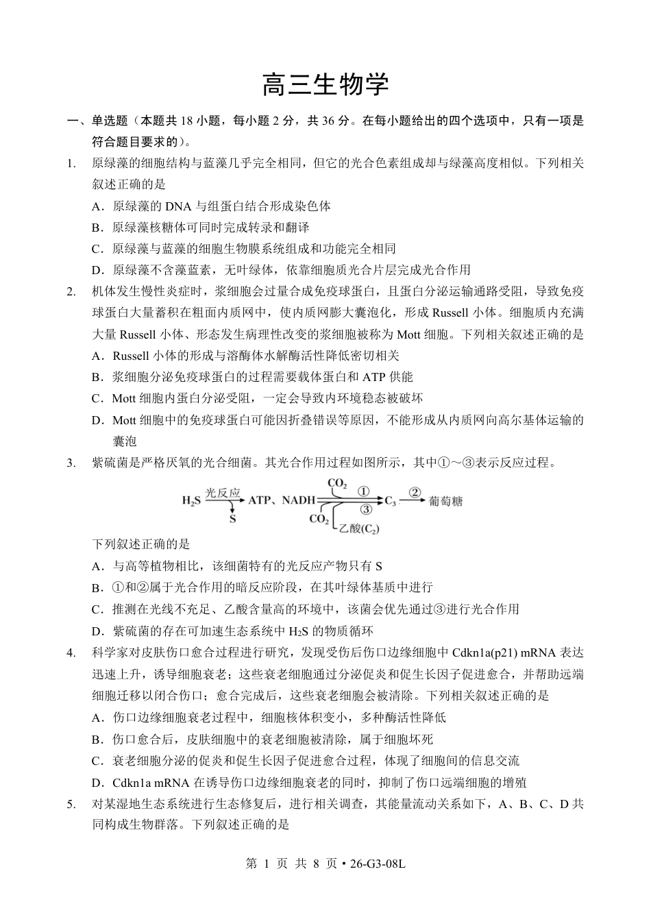 湖北省新八校2026-2027学年高三上学期8月联考 【生物】试题+答题卡+答案.pdf