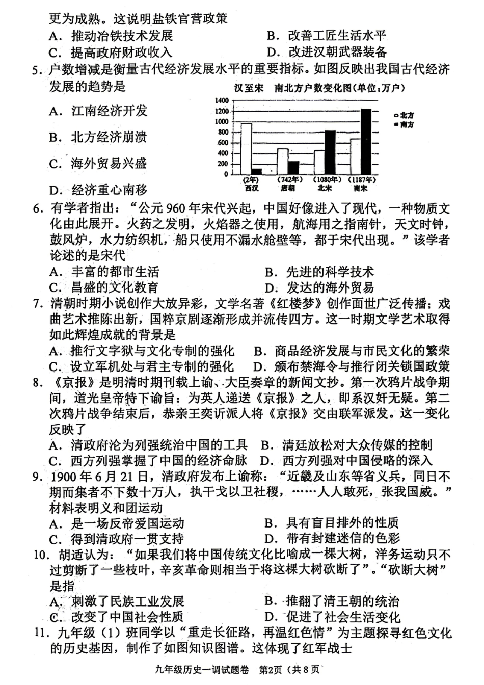 2026年中考一模历史试卷及答案.pdf