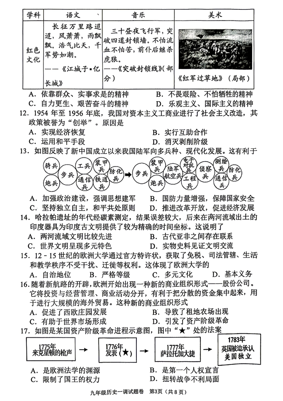 2026年中考一模历史试卷及答案.pdf