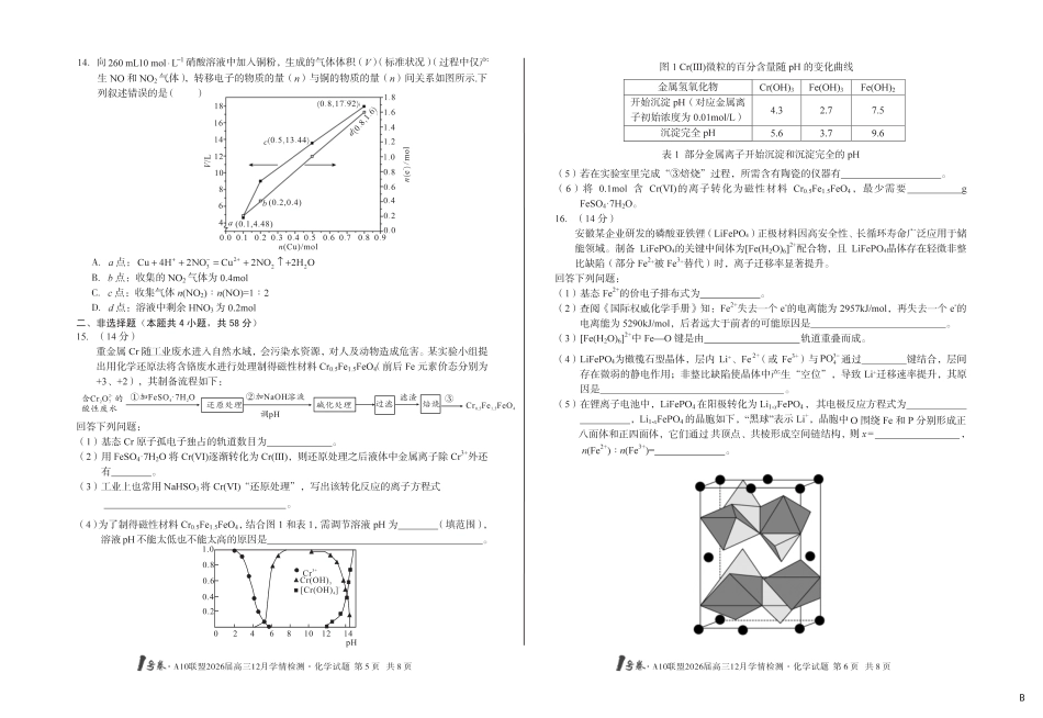 安徽A10联盟2026年12月高三上学期化学试题B+答案.pdf