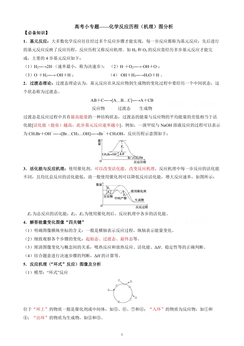 高考小专题——化学反应历程（机理）图分析 答案详解.pdf