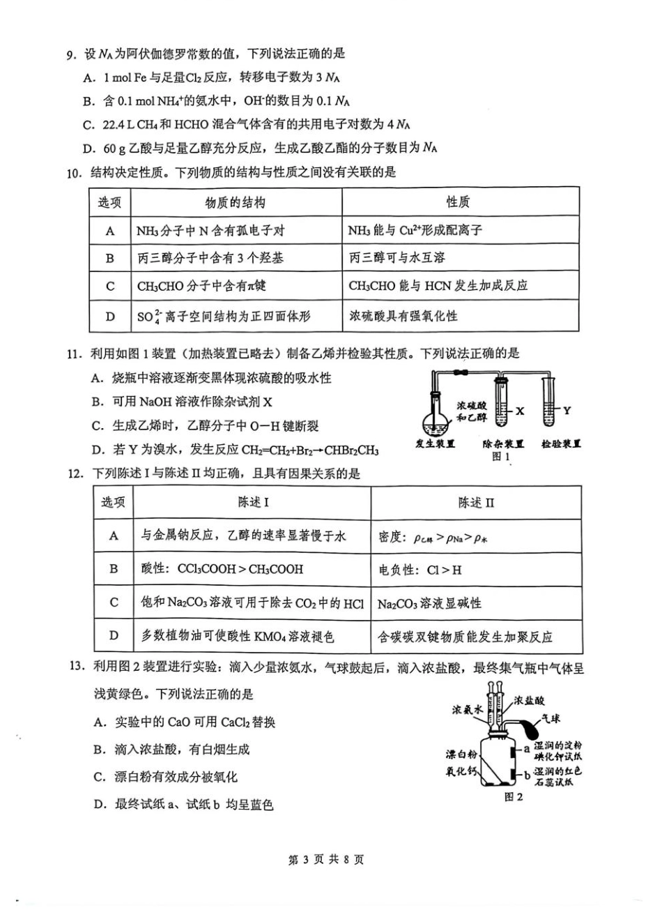 2026届东莞高三年级1月调研考试化学试题和答案.pdf