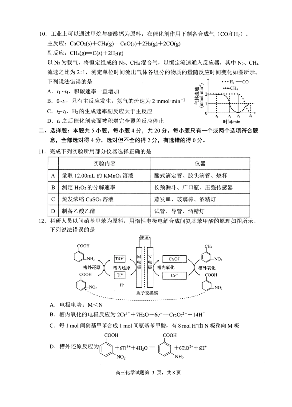 山东日照市2023级高三下学期模拟考试化学试题和答案.pdf