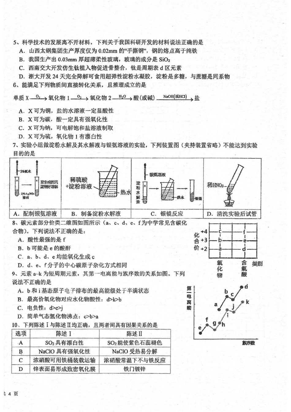 广东梅州市梅县东山中学2025-2026高三化学第二学期第一次适应性考试试卷和答案.pdf