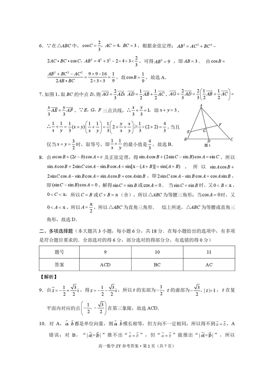 高一数学模拟题昭通市市直中学2025年春季学期高一年级第一次月考数学-答案.pdf