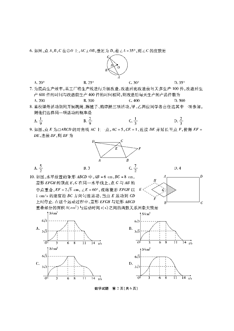 高一数学模拟题安徽六校高一数学试题.pdf