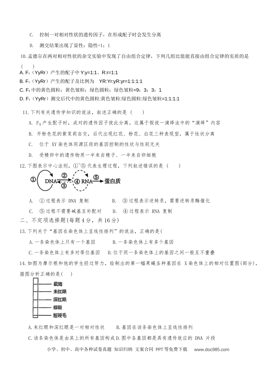 高一物理模拟题   湖南省长沙市雅礼中学2024-2025学年高一下学期6月期末生物试题.docx