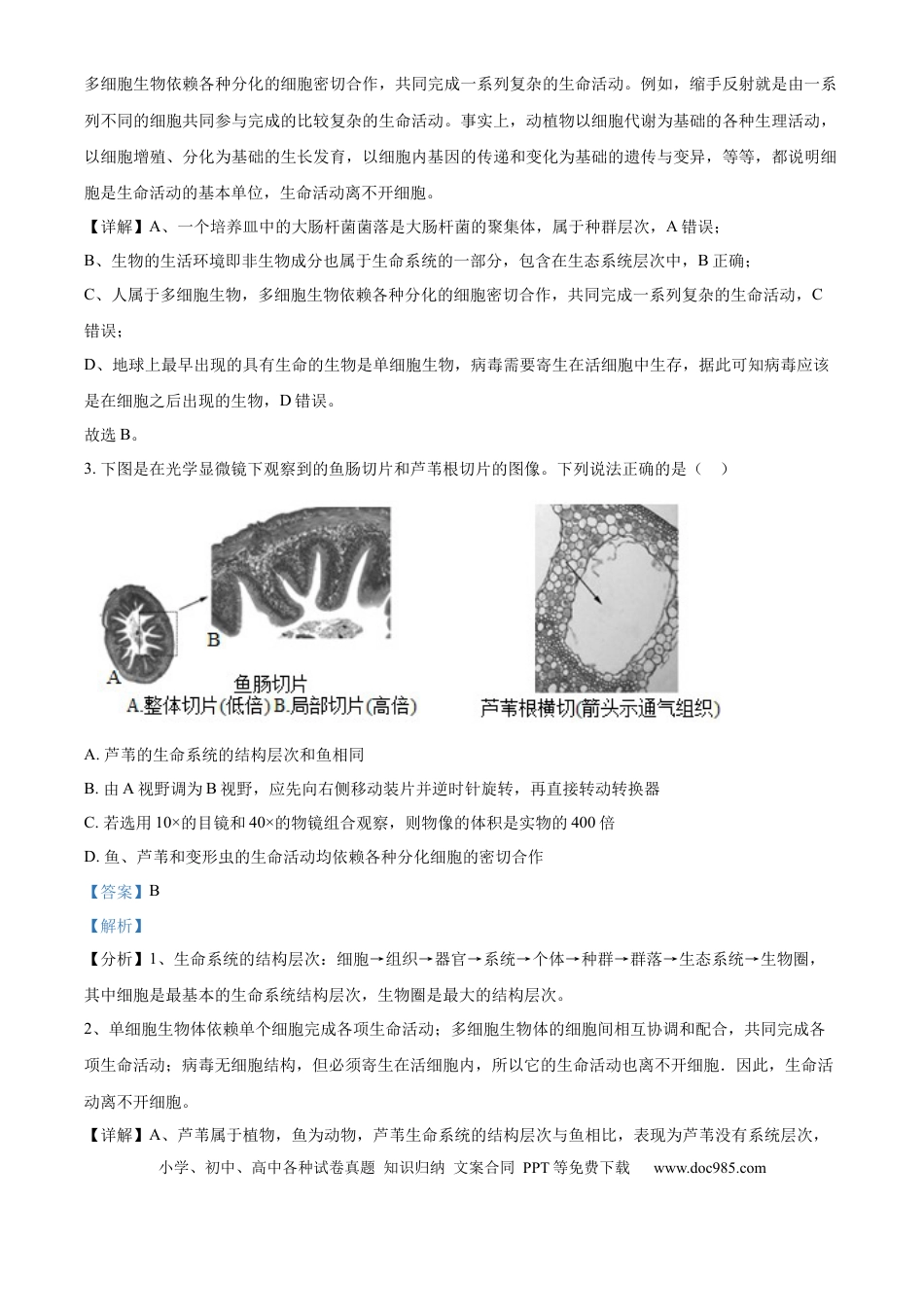 高一物理模拟题   福建省福州市福9联盟校2024-2025学年高一上学期11月期中生物试题  Word版含解析.docx