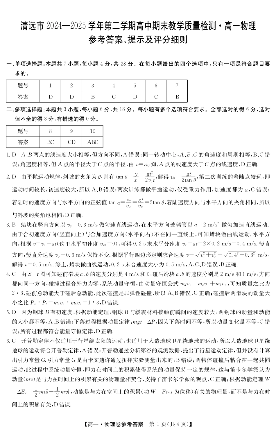 高一物理模拟题   5466A 物理DA.pdf