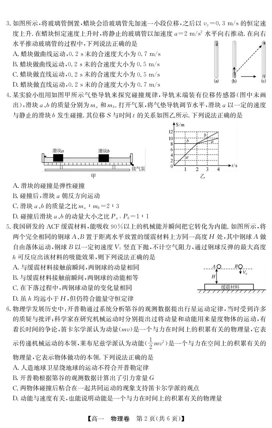 高一物理模拟题   5466A 物理.pdf