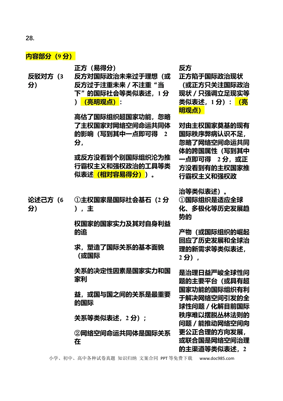 高三数学 模拟题   2025年1月浙江省高考首考政治答案(1).docx
