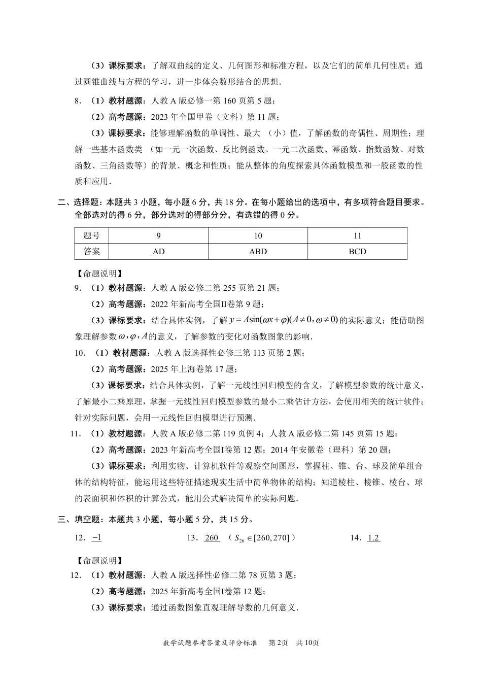 高三数学 模拟题   2026届深圳二模数学答案(1).pdf