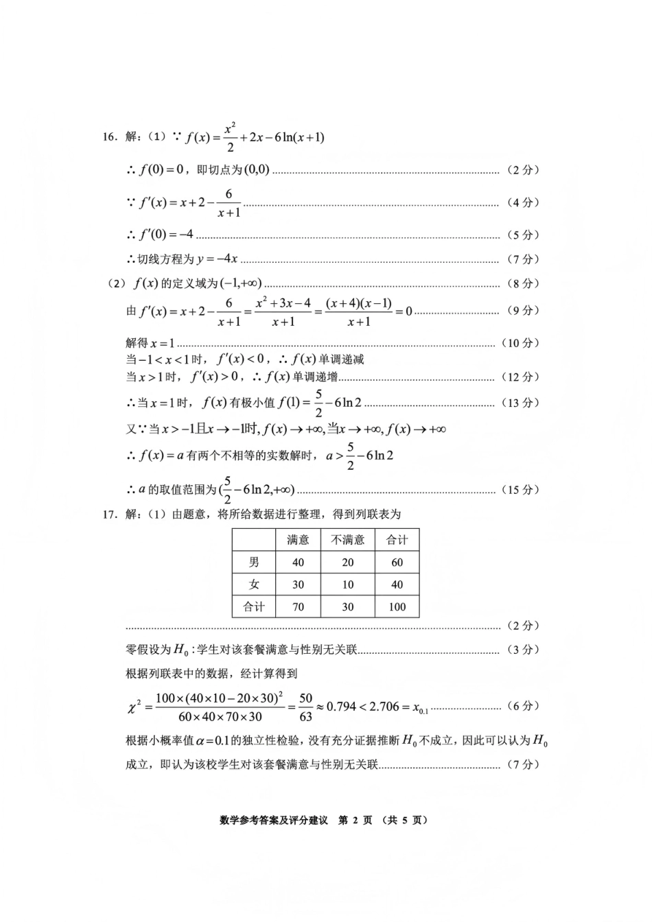 高三数学 模拟题   毕节市2026届高三年级高考第一次适应性考试数学答案(1).pdf