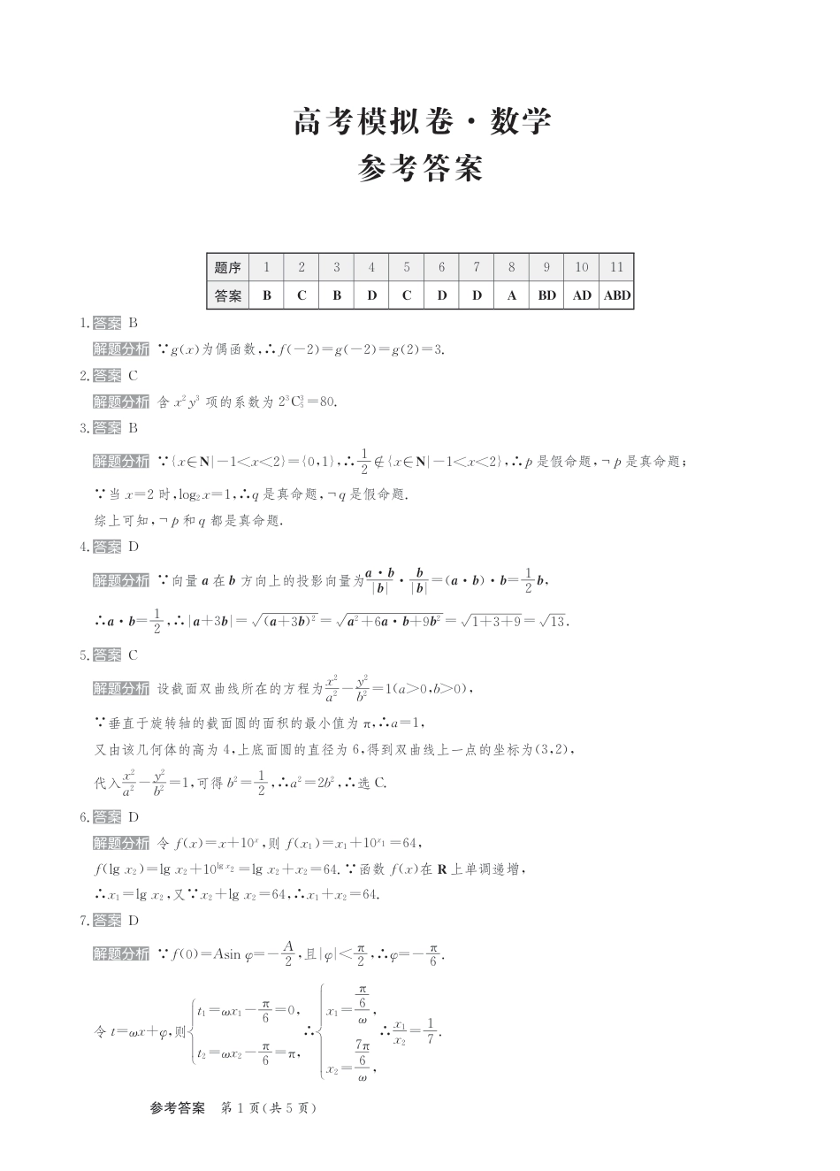 高三数学 模拟题   甘肃省2025届高三下学期高考模拟卷数学答案(1).pdf