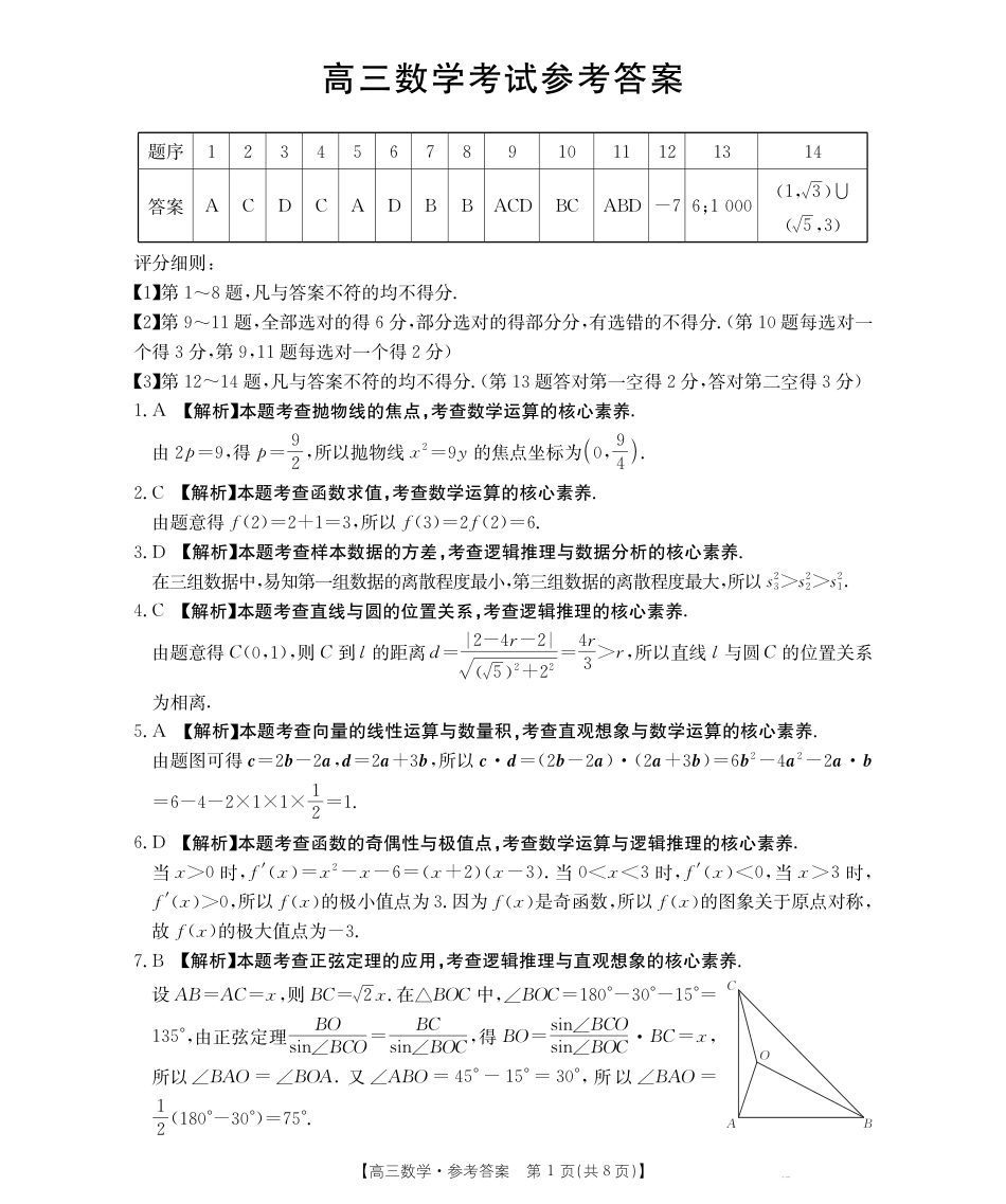 高三数学 模拟题   黑吉辽蒙金太阳2026届高三9月开学联考（HJLM）数学答案(1).pdf