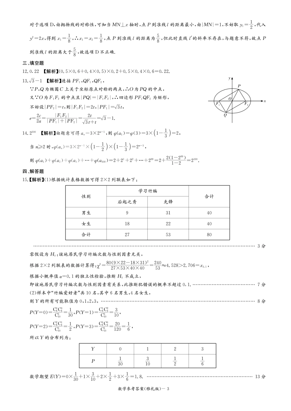 高三数学 模拟题   湖南省长沙市雅礼中学2025届高三月考（四）数学试卷答案(1).pdf