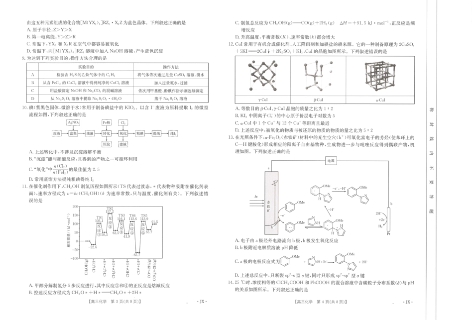【化学】江西省2025届全国“优创名校”高三金太阳4月联考(25-489C)(1).pdf