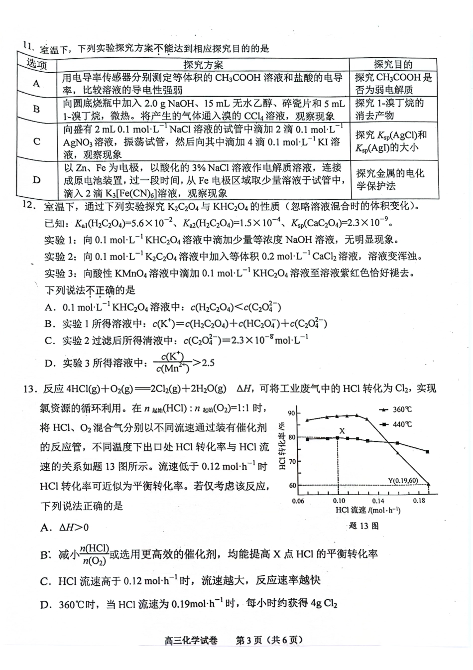 【化学试卷】2025届南京零模化学(1).pdf