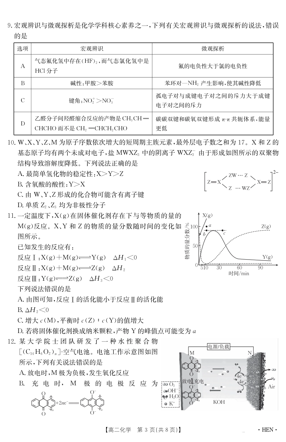 【金太阳25-003B】河南省2024-2025学年高二下学期6月百万大联考 化学(1).pdf