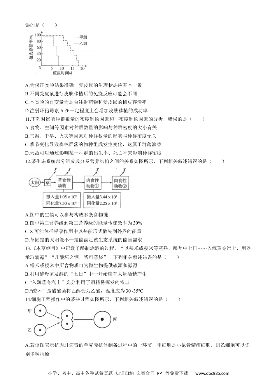 2024届山东省天一大联考（山东）模拟预测生物试题(1).docx