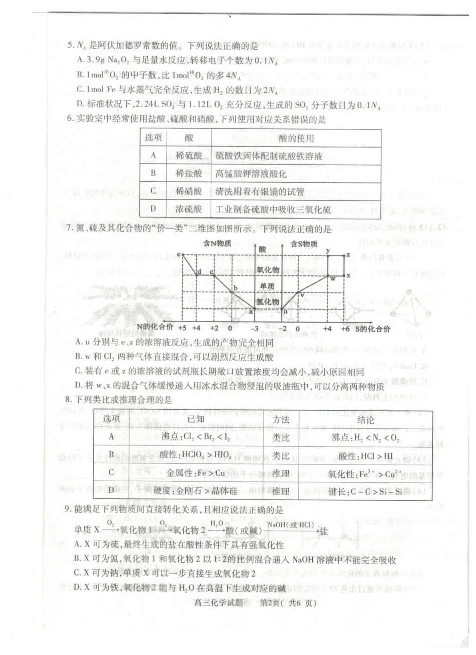 2025-2026学年普通高中高三第一次教学质量检测化学(1).pdf