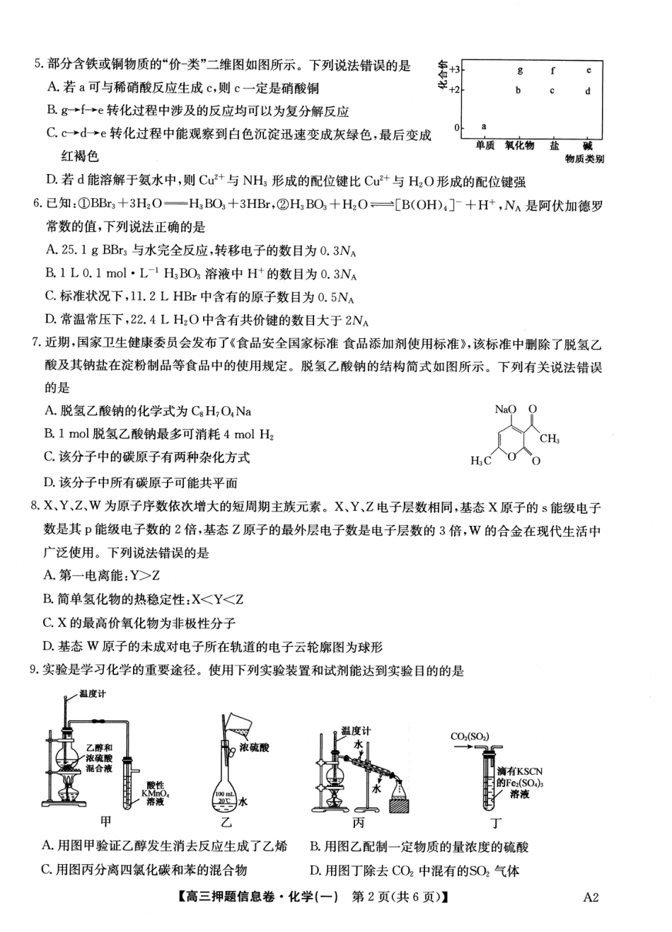2025届高三押题信息卷（一）化学(1).pdf