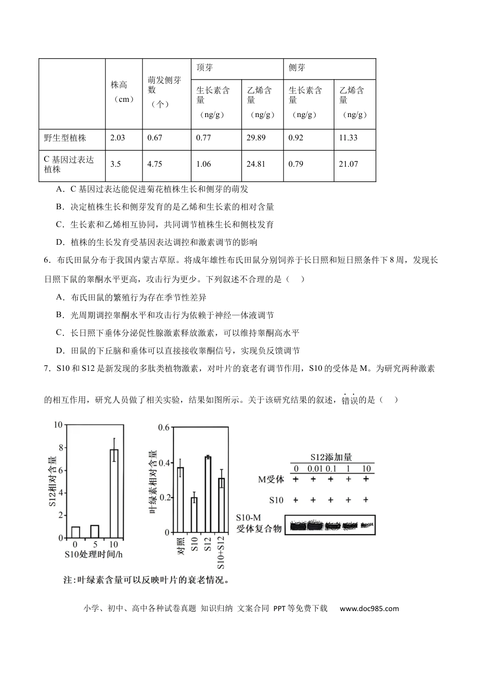 安徽省合肥一六八中学2024-2025学年高二下学期期末考试生物试卷（含答案）(1).docx