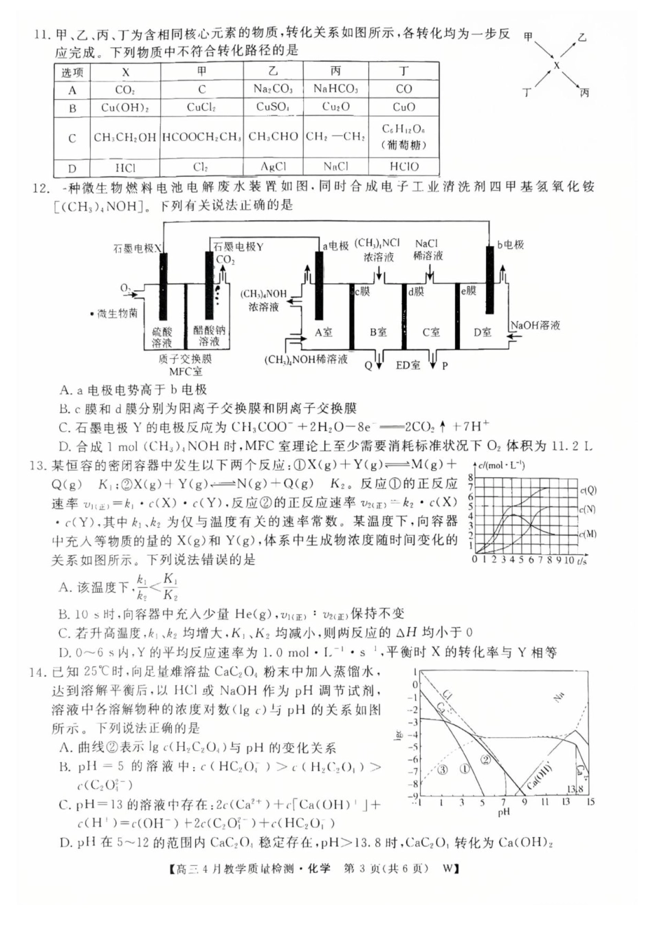 安徽皖南八校2026届高三下学期4月教学质量检测化学试题(1).pdf