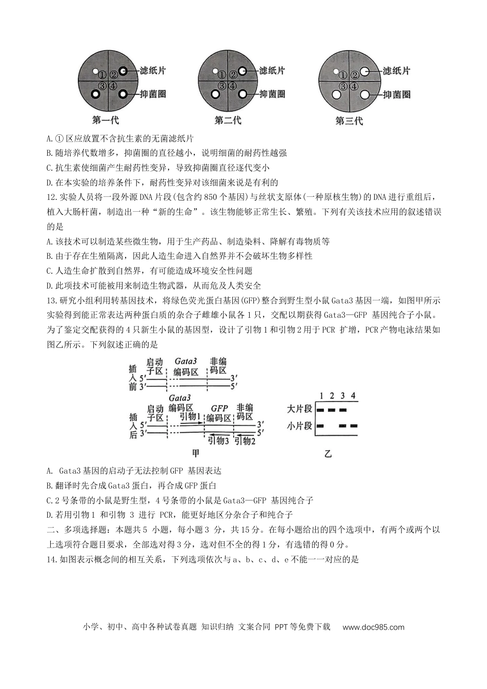 百师联盟联考2023-2024学年高二下学期6月月考生物试题.docx