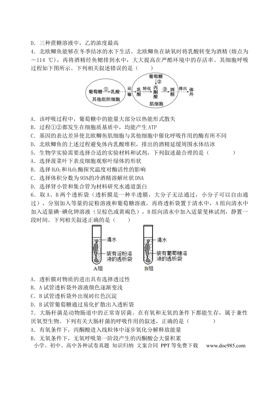 东北育才学校2025-2026学年高三上学期第一次模拟生物(2).docx