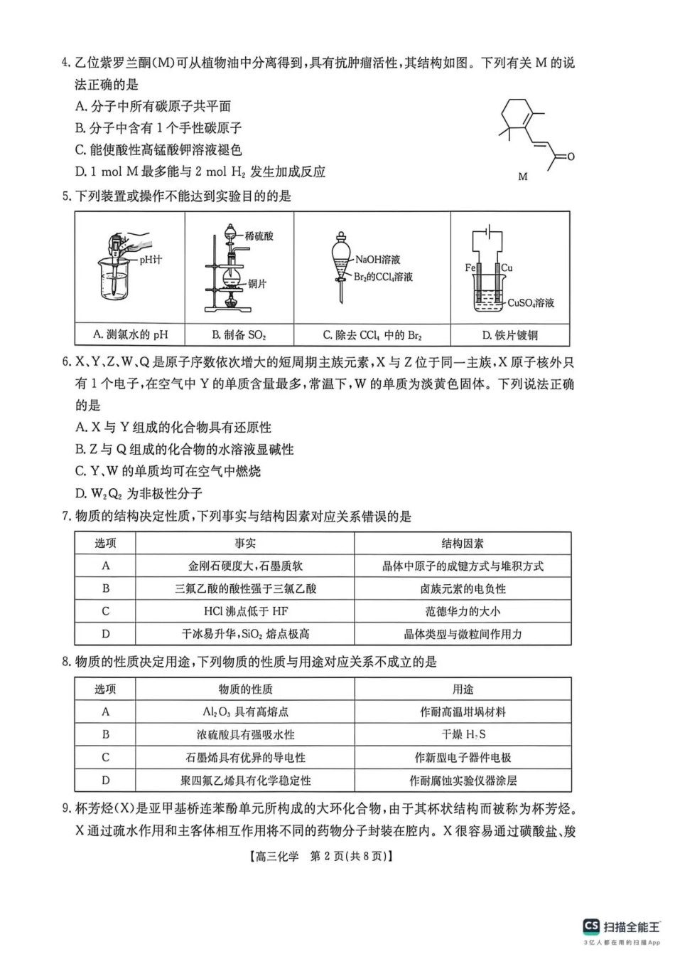 甘肃省2026届高三下学期4月联考 化学(1).pdf
