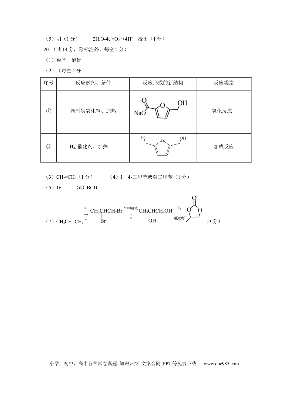 广东省华南师范大学附属中学2024-2024学年高三上学期综合测试（一）化学试题答案(1).docx