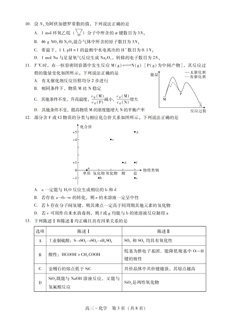 广东省肇庆市肇庆暨汕尾2025届高中毕业班第二次模拟考试期末考-化学试卷+答案(1).pdf