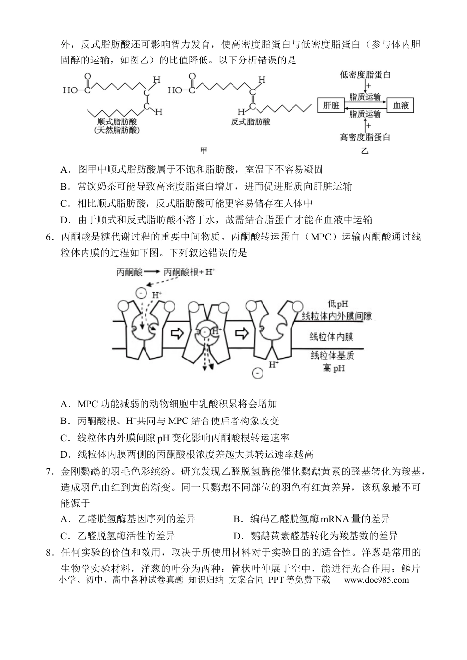 海南省文昌中学2025-2026学年高三上学期第一次月考生物试题(1).docx