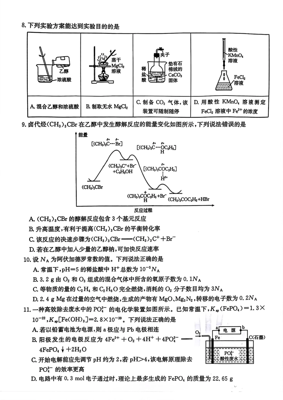 河北省邯郸市2025届高三下学期第三次调研监测化学试卷（含答案）(1).pdf