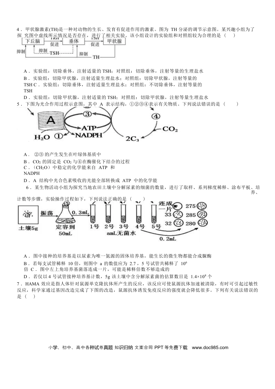 河南省安阳市林州市第一中学2024-2025学年高三上学期8月月考+生物(1).docx