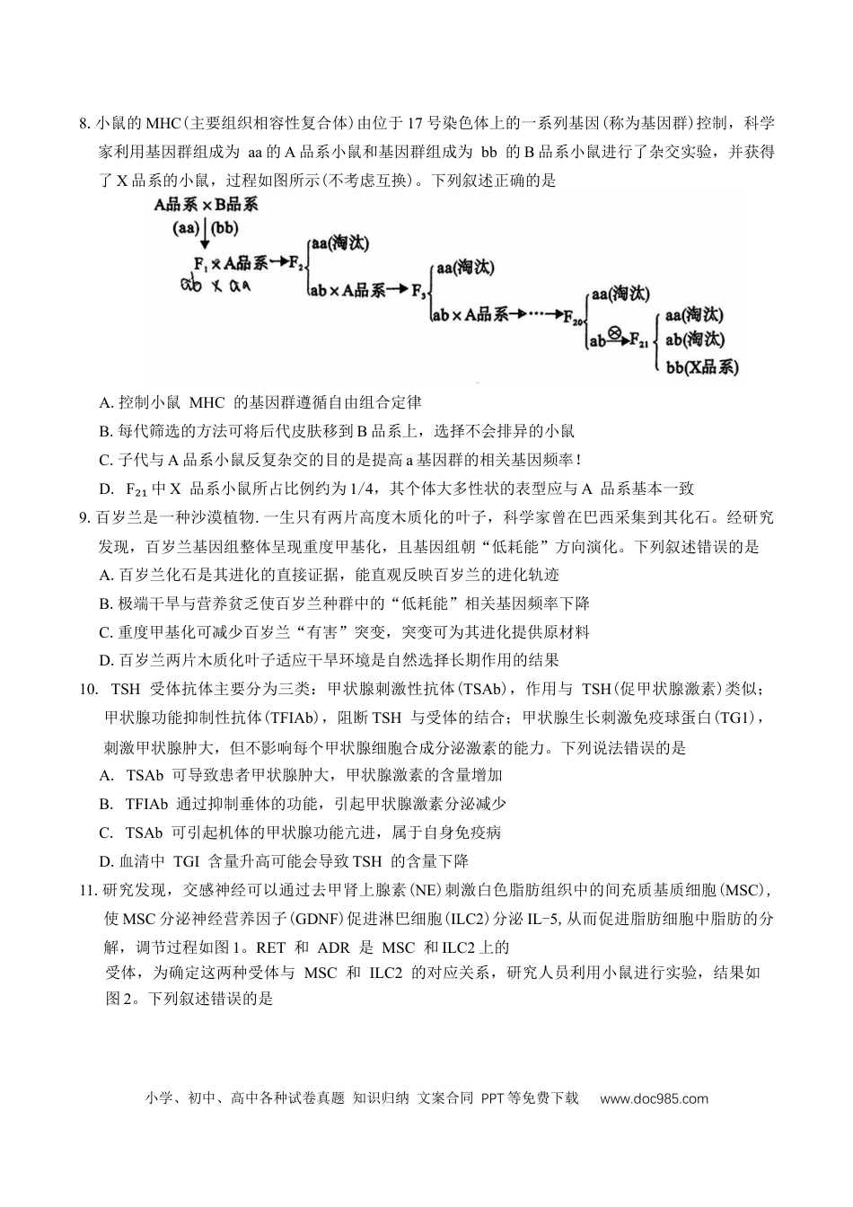 河南省五市2025年高三第一次联考生物学试题（有答案）(1).docx