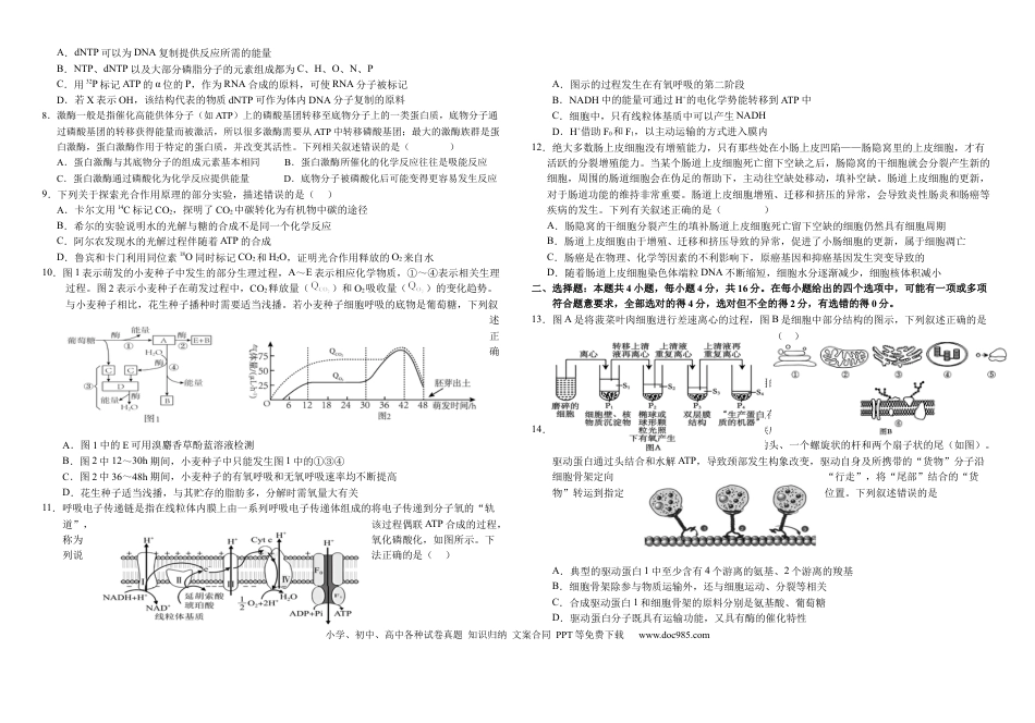 湖南省常德市第一中学2024-2025学年高三上学期第一次月考生物试题（有答案）(3).docx