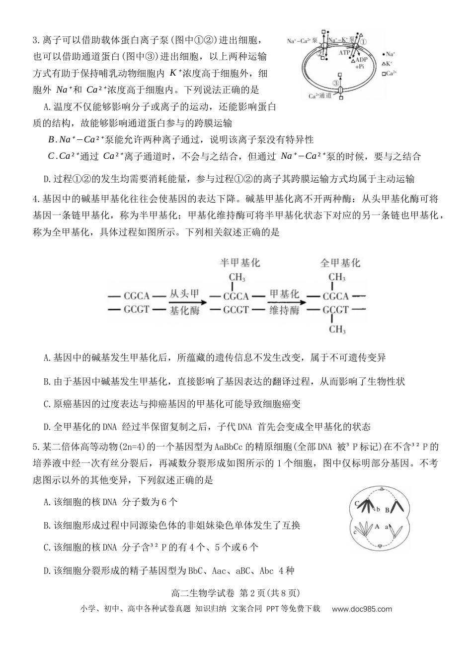 湖南省郴州市2023-2024学年高二下学期期末考试生物试题 Word版含解析.docx