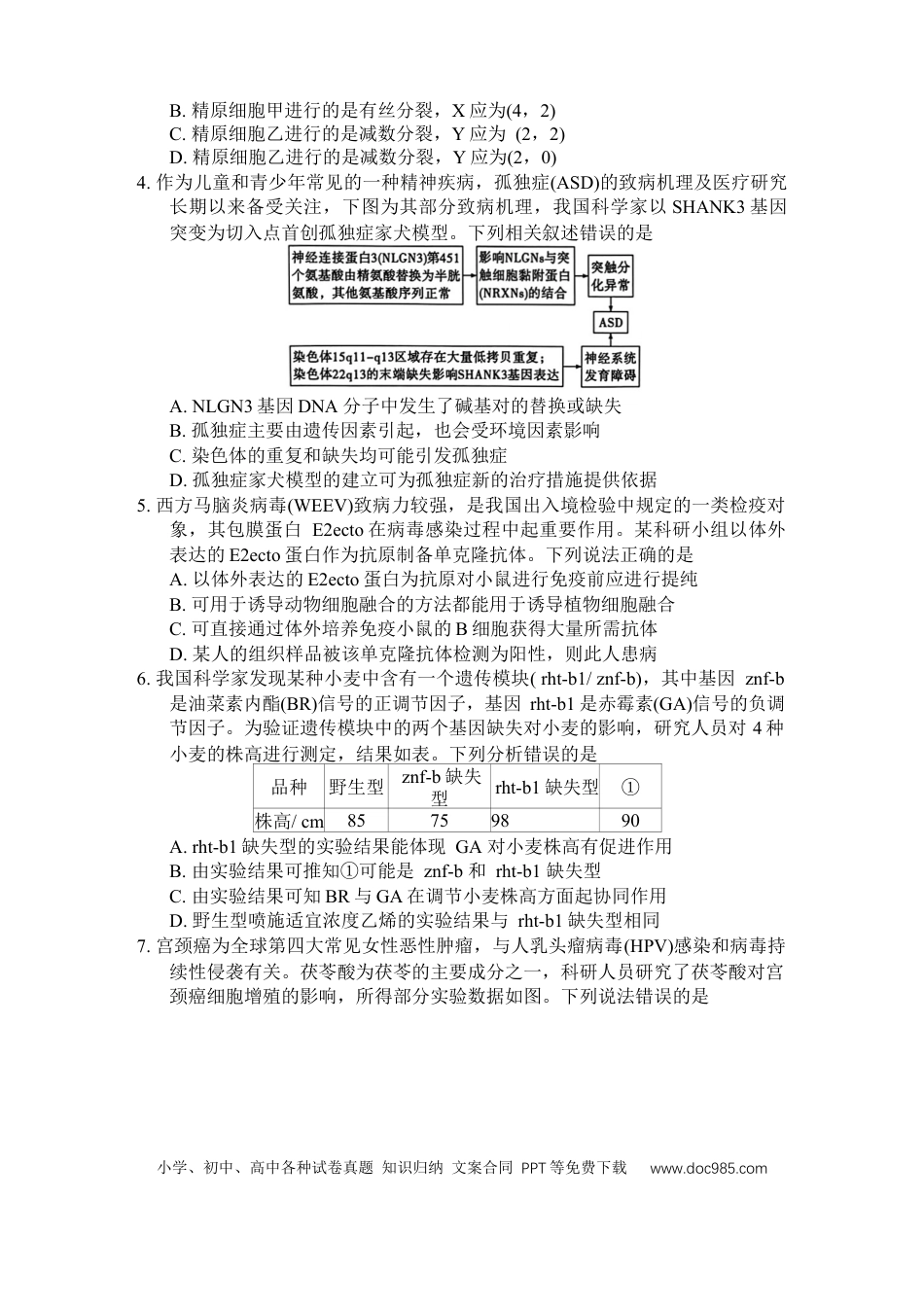 湖南省长郡中学2024-2025学年高三上学期第一次调研考试生物试题(1).docx
